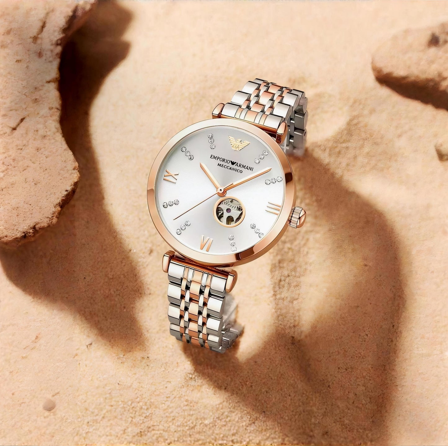 🔥 EMPORIO ARMANI MECCANICO AR60023 – Premium First Copy | Luxury Women’s Watch | Japanese Automatic Movement 🔥