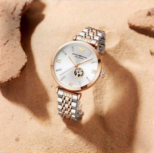 🔥 EMPORIO ARMANI MECCANICO AR60023 – Premium First Copy | Luxury Women’s Watch | Japanese Automatic Movement 🔥