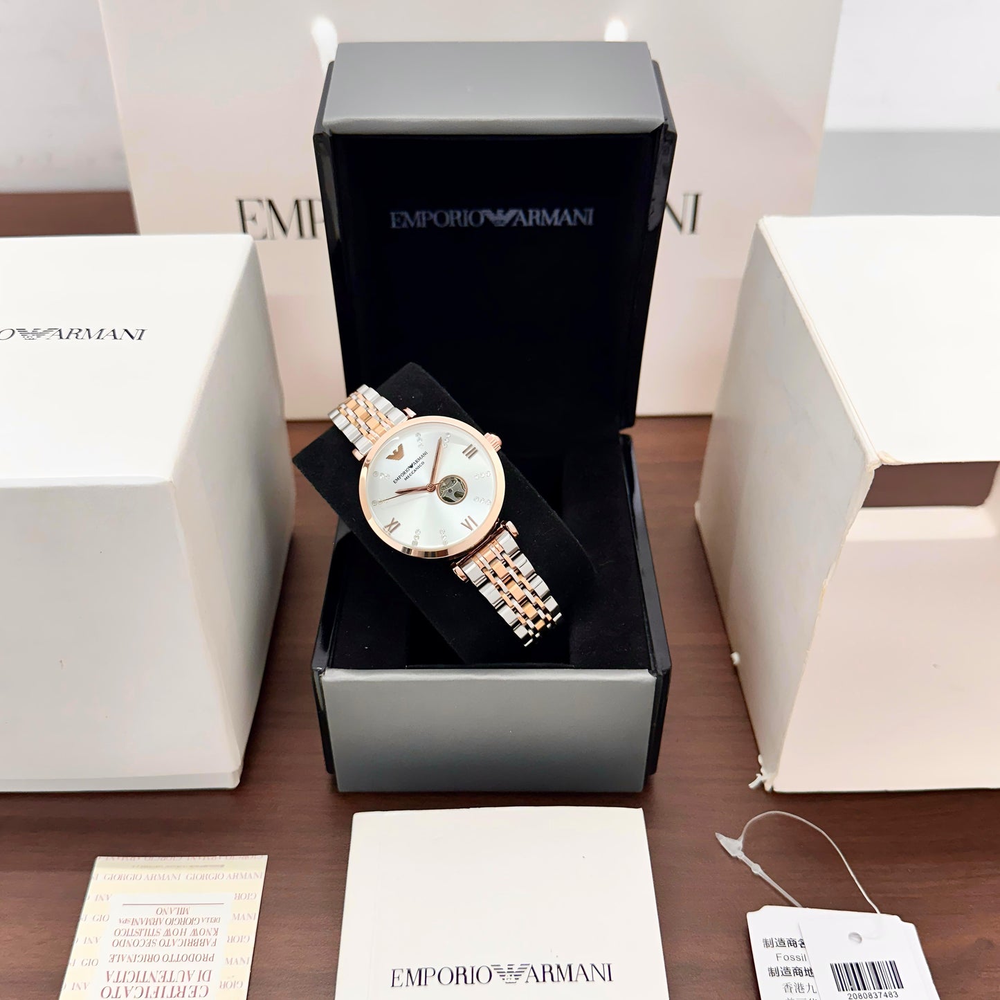 🔥 EMPORIO ARMANI MECCANICO AR60023 – Premium First Copy | Luxury Women’s Watch | Japanese Automatic Movement 🔥